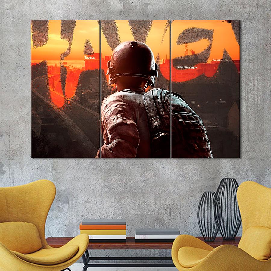 Настенний декор Персонаж из знаменитой игры PUBG: Battlegrounds 156x100 см (A220-3)