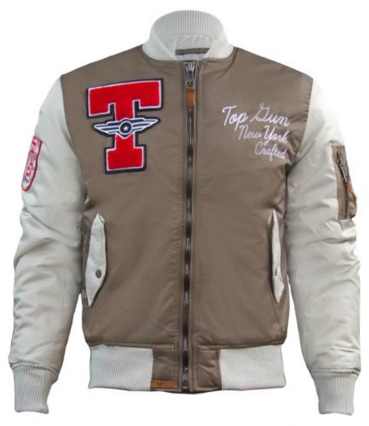 Бомбер Top Gun Stadium Varsity Jacket L Brown (TGJ1636BRL)