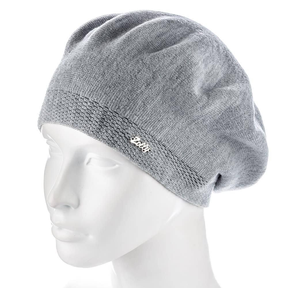 Берет женский Zolly ZH180 на ножке двойной тонкой вязки Светло-серый