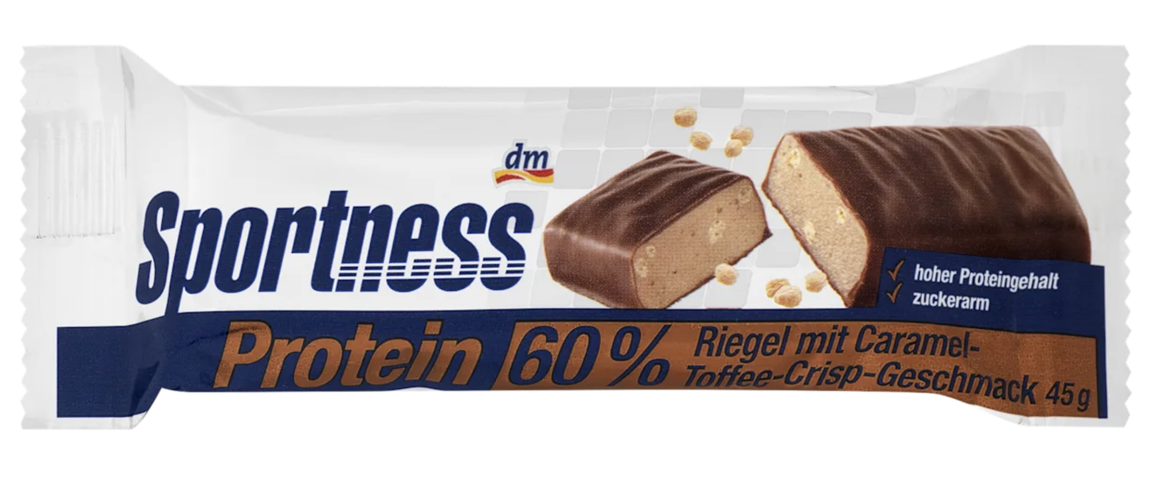 Батончик протеїновий Sportness 60% білка карамельний ірисковий хрусткий 45 г (EPI-29012026-116)