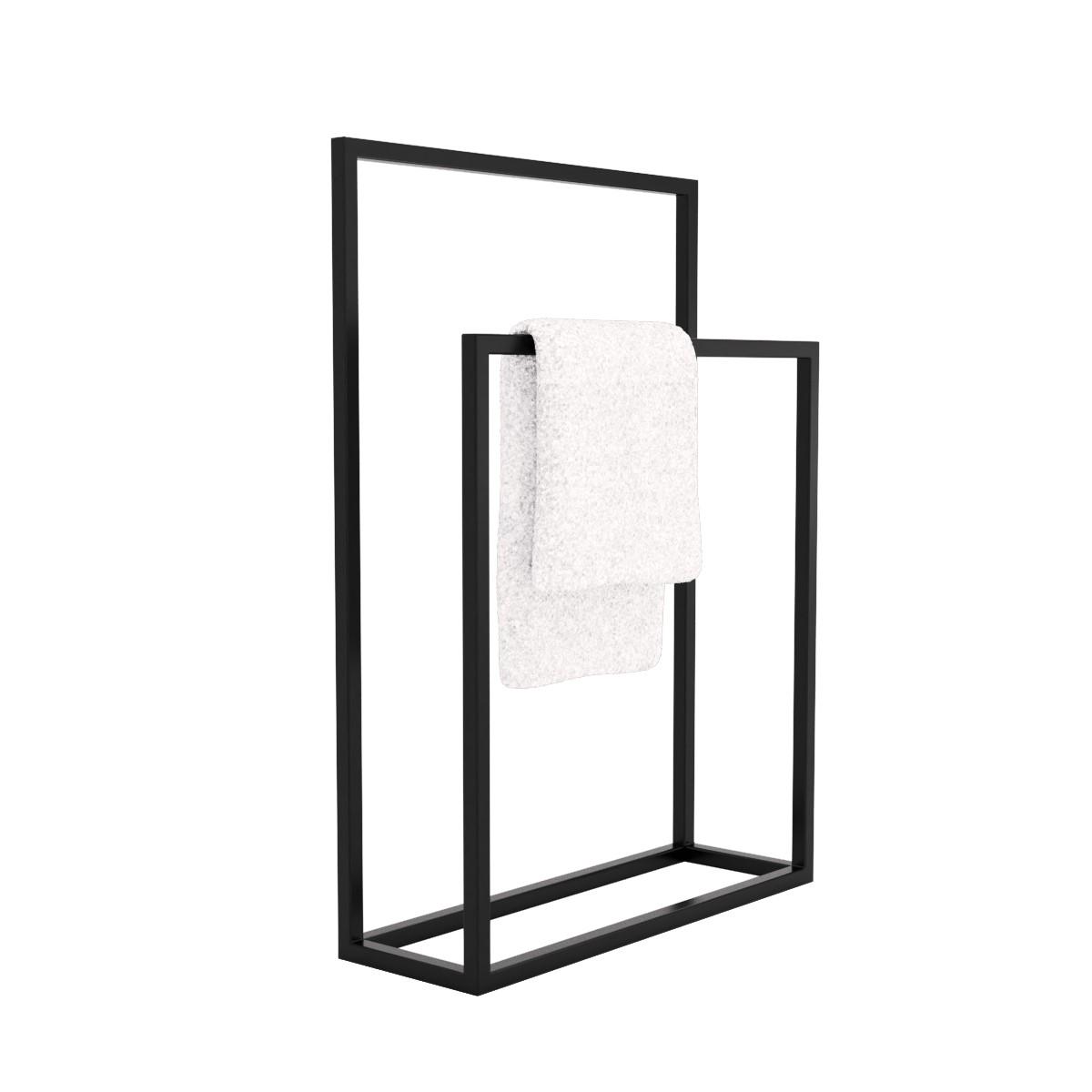 Стойка для полотенец Orizon LOFT двойная напольная 85х60х20 см Черный матированный - фото 4 Стойка для полотенец Orizon LOFT двойная напольная 85х60х20 см Черный матированный - фото 4