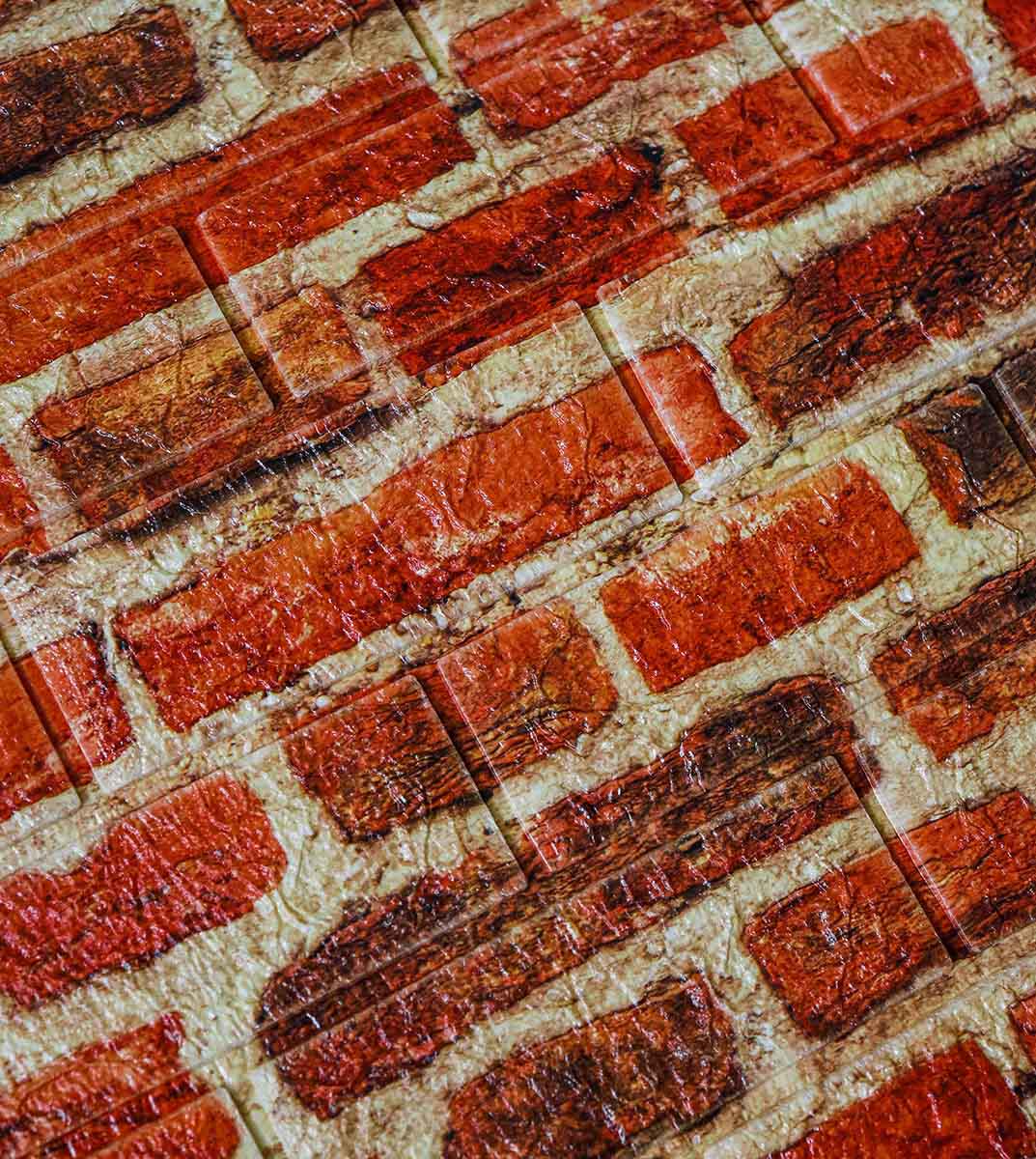 3D-панель декоративная самоклеющаяся Кирпич 700x770x5 мм Красный (243) - фото 2