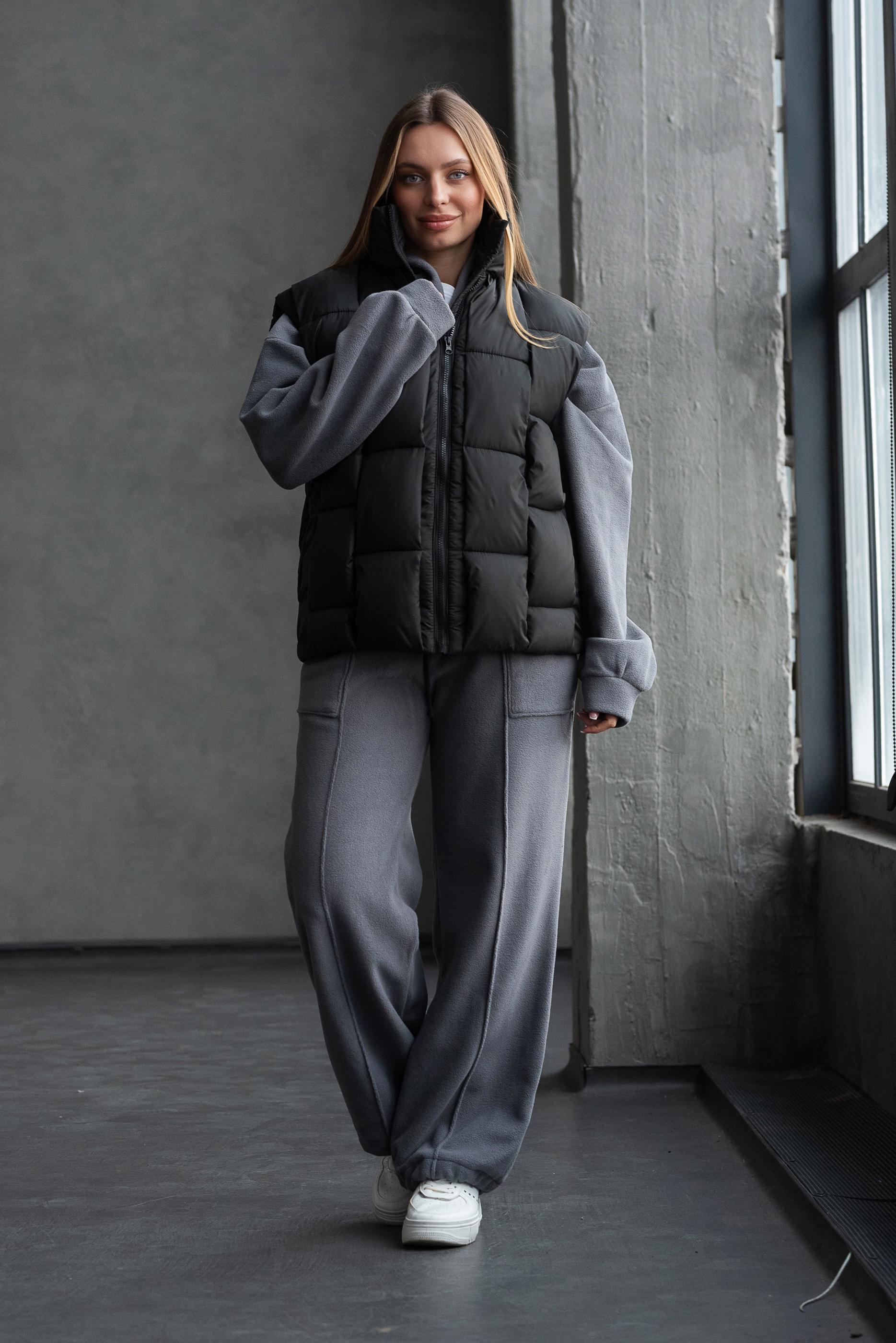 Жилет теплый женский Шахматка р. 54 Черный - фото 5 Жилет теплый женский Шахматка р. 54 Черный - фото 5