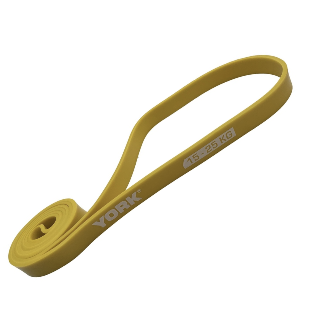 Резинка для фитнеса York 2080x22x4, 5 мм 15-25 кг Желтый (3543) - фото 1 Резинка для фитнеса York 2080x22x4, 5 мм 15-25 кг Желтый (3543) - фото 1
