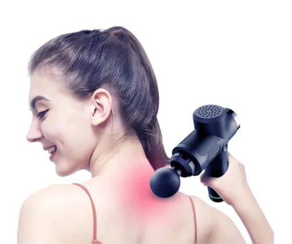 Массажер перкуссионный Massage Gun Max 12 насадок с кейсом Черный - фото 5