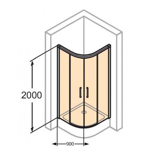 Душова кабіна HUPPE Classics 2 C25502.123.321 90x90x200 см Чорний (113856) - фото 2