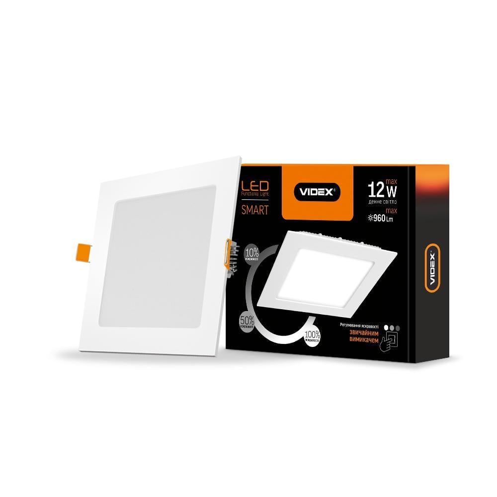 Светильник LED Videx с регулировкой яркости встраиваемый квадрат 12 W 5000 K D3 VL-DLSD3-125 (24316) Светильник LED Videx с регулировкой яркости встраиваемый квадрат 12 W 5000 K D3 VL-DLSD3-125 (24316)