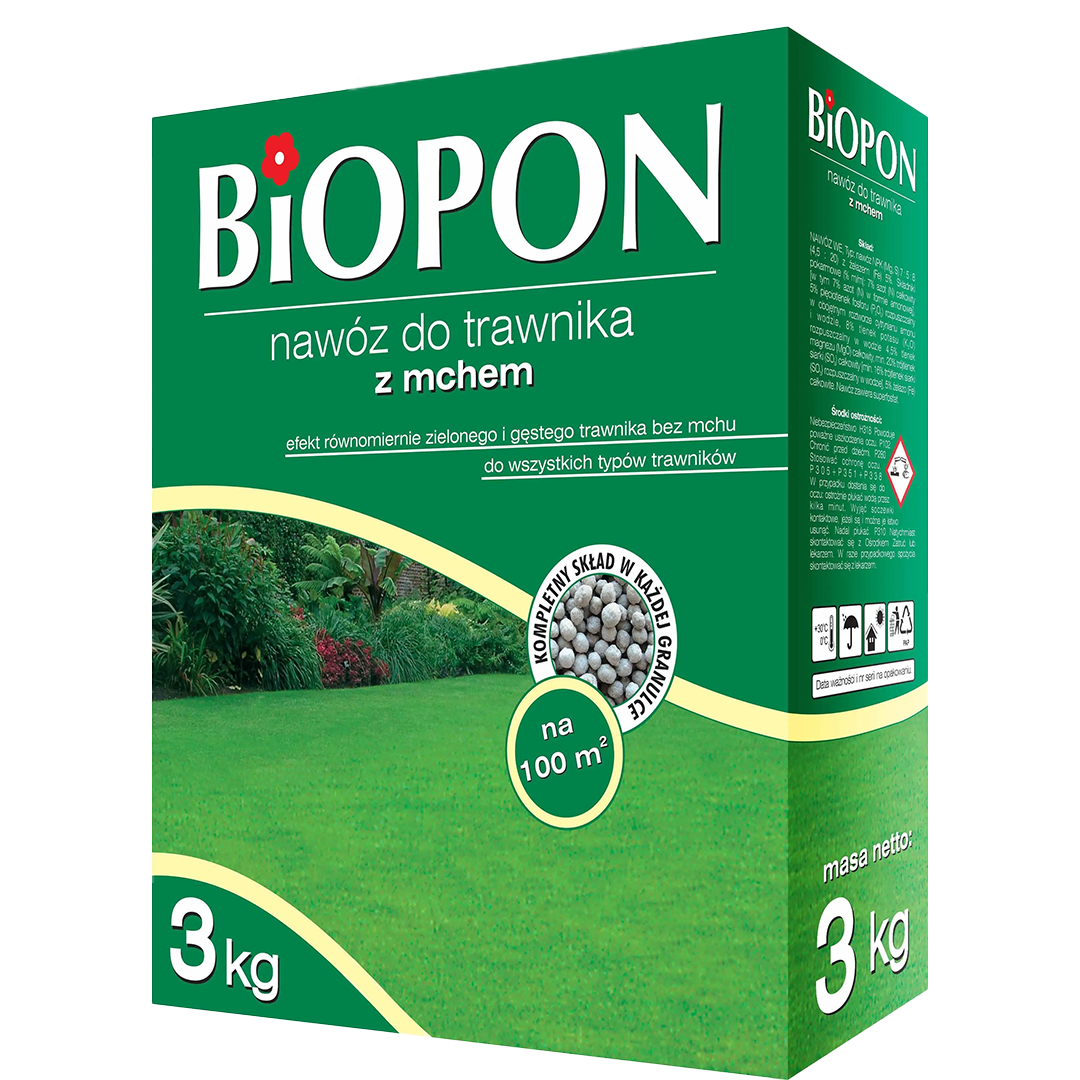 Удобрение помещенное Biopon для газонов с мхом 3 кг (R50142)
