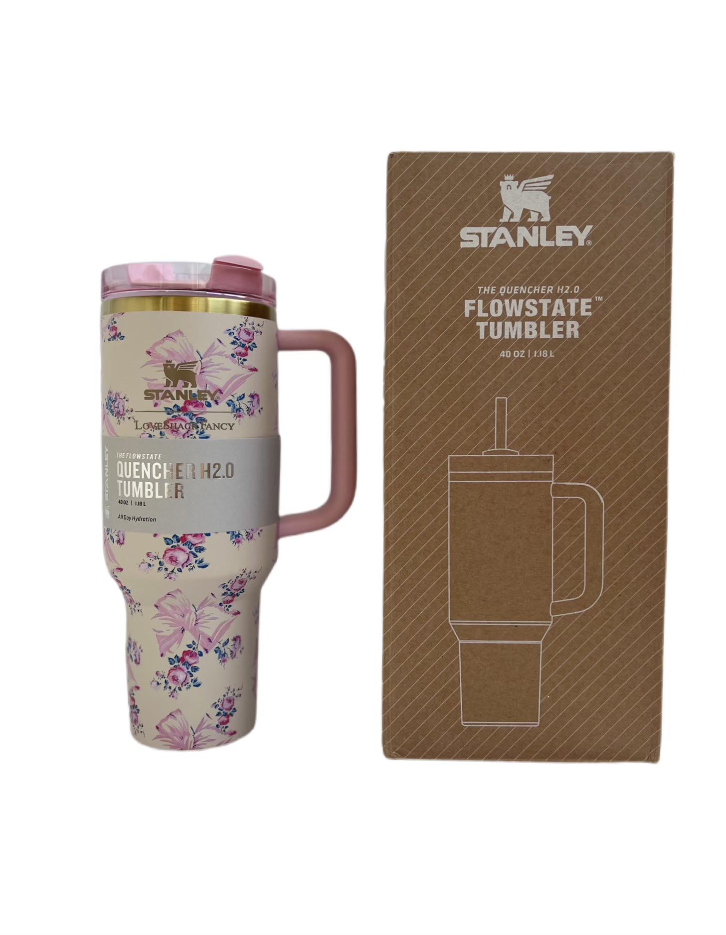 Термокружка Stanley Love Shack Fancy з бантиками 1180 мл Рожевий (28459029)