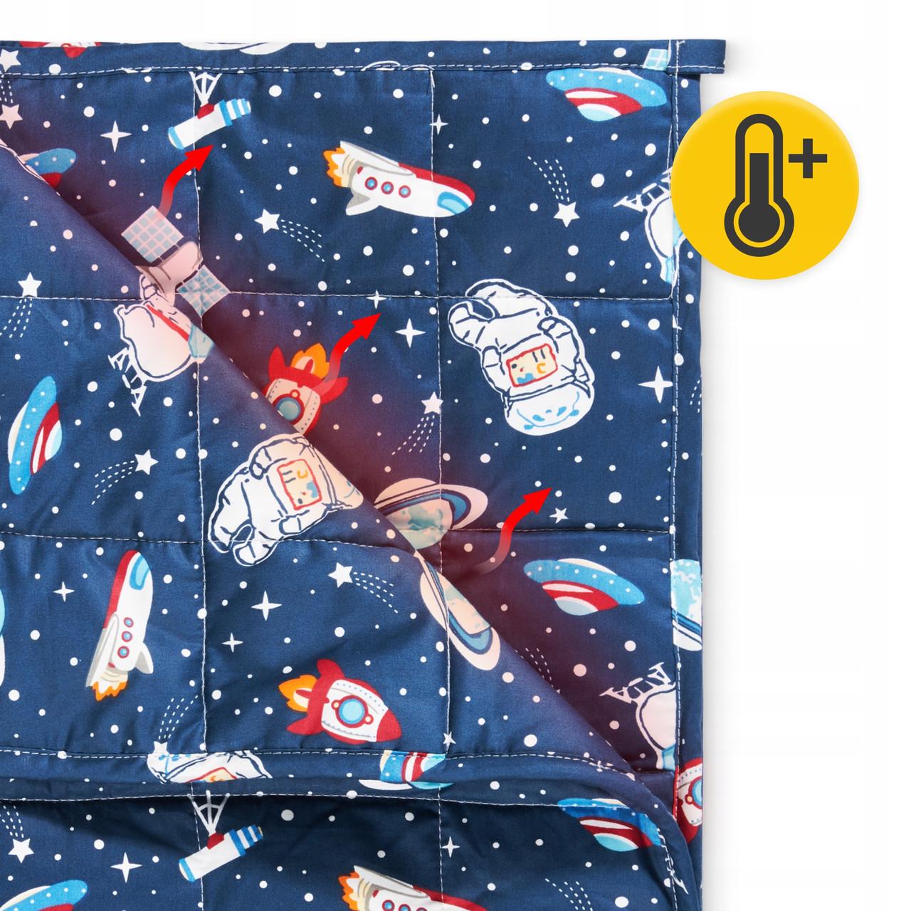 Одеяло утяжеленное детское 4fizjo 5 кг 100x150 см Blue (P-5905973403559) - фото 9