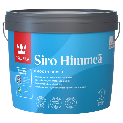 Краска акрилатная водоэмульсионная TIKKURILA Siro Himmea для потолков глубокий мат 0,9л Белый