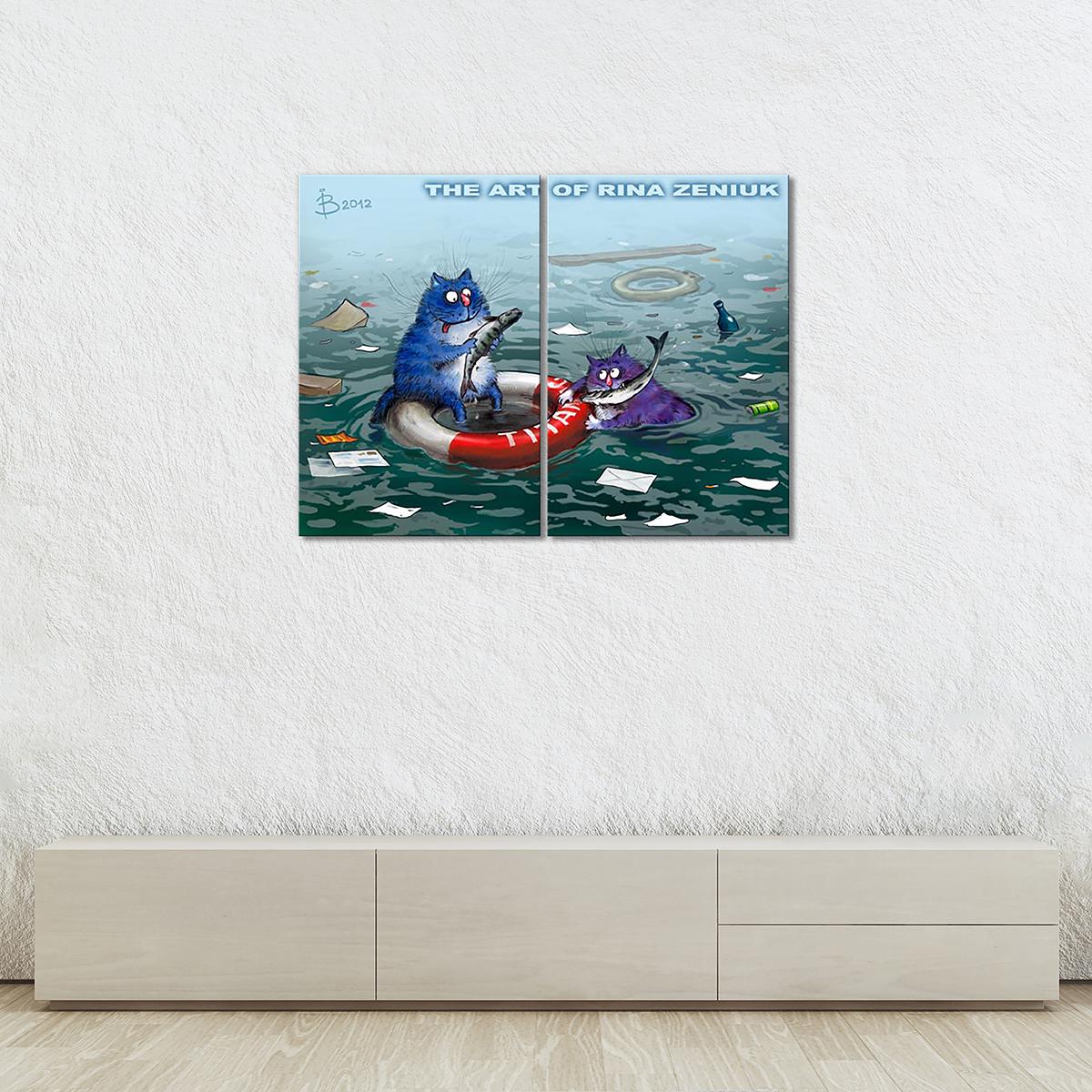 Модульная картина Спасение 2 модуля 80x120 см