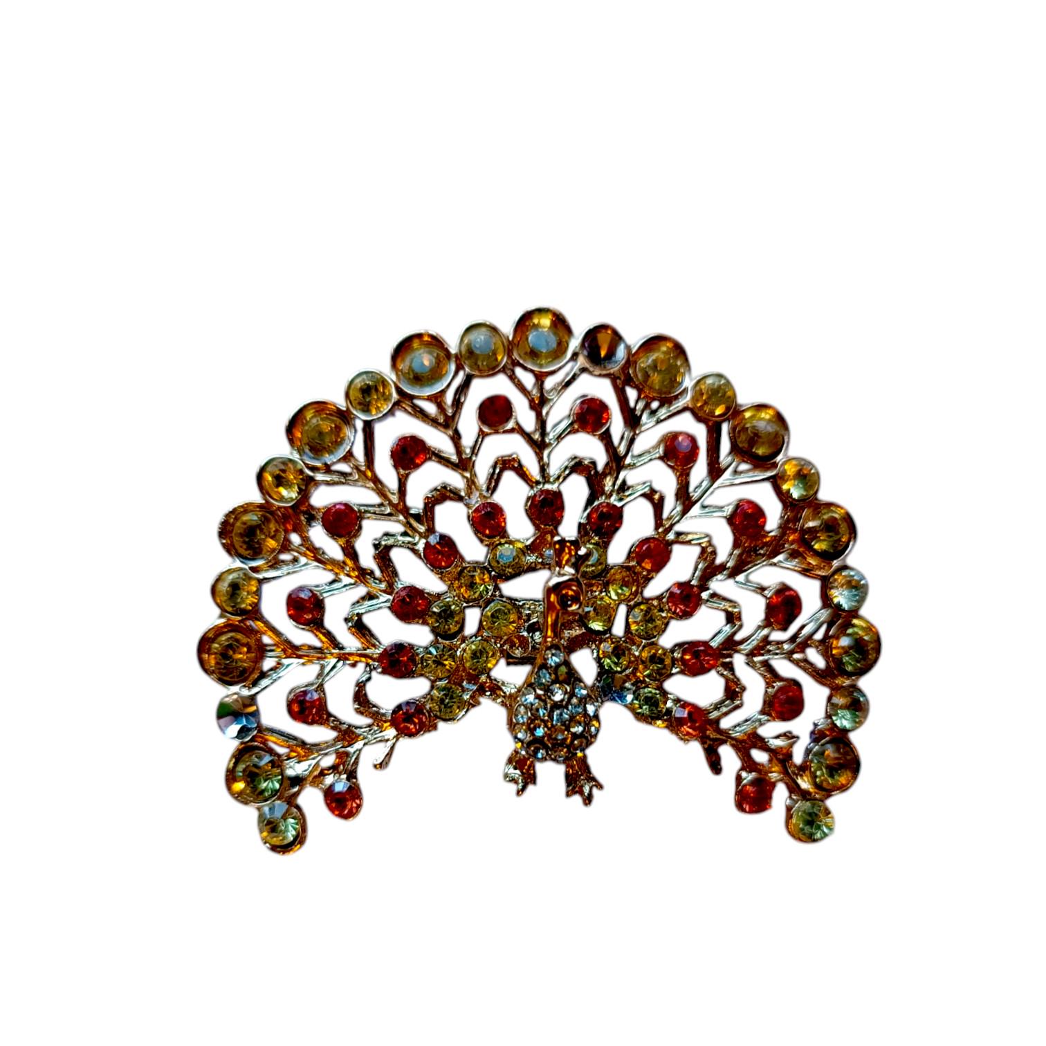 Набор для создания сумки из пластиковой канвы Декоративная брошь Павлин с нитками металлик Золотисто-розовый (8219-42) - фото 8