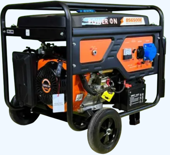 Бензиновый генератор POWER ON ручной запуск 5.5 кВт 23 л 16 л.с. (31576654)