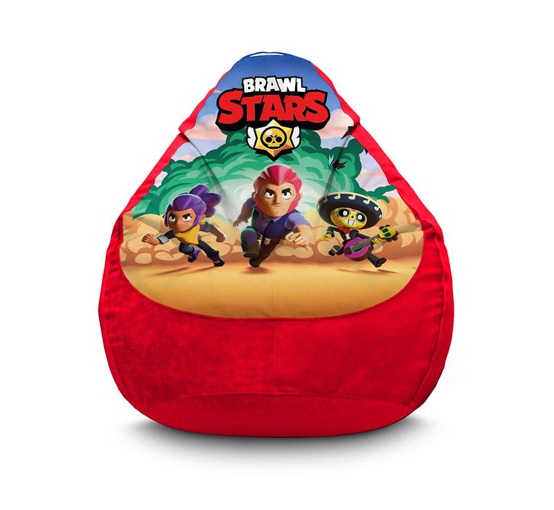 Кресло мешок iPuff Brawl Stars Characters Red Флок XXXL 100х135 см Красный