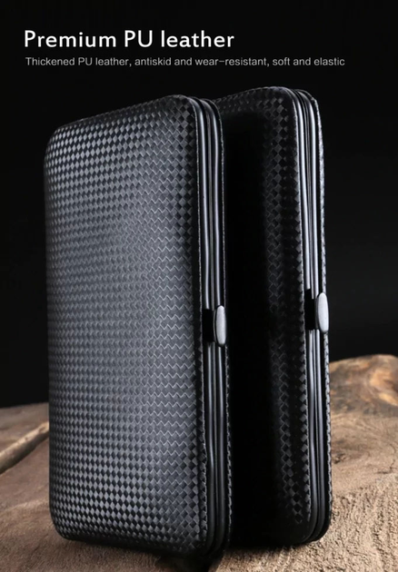 Манікюрний та педікюрний набір M-18 з 15 предметів у шкіряному футлярі Чорний (5024453) - фото 3