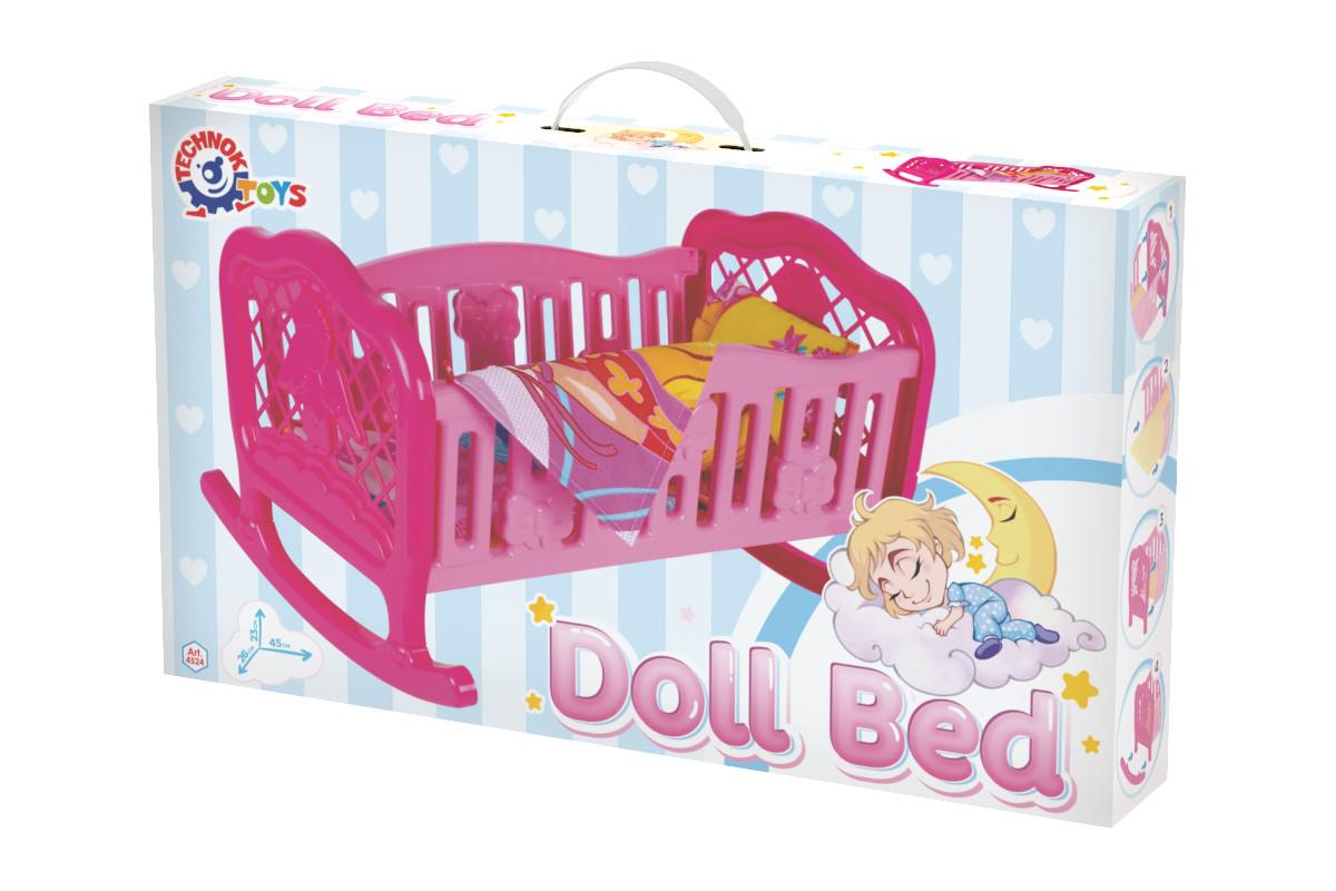Люлька для куклы ТехноК из пластика 45х34х27 см Розовый (150-98-TH4524) - фото 3 Люлька для куклы ТехноК из пластика 45х34х27 см Розовый (150-98-TH4524) - фото 3
