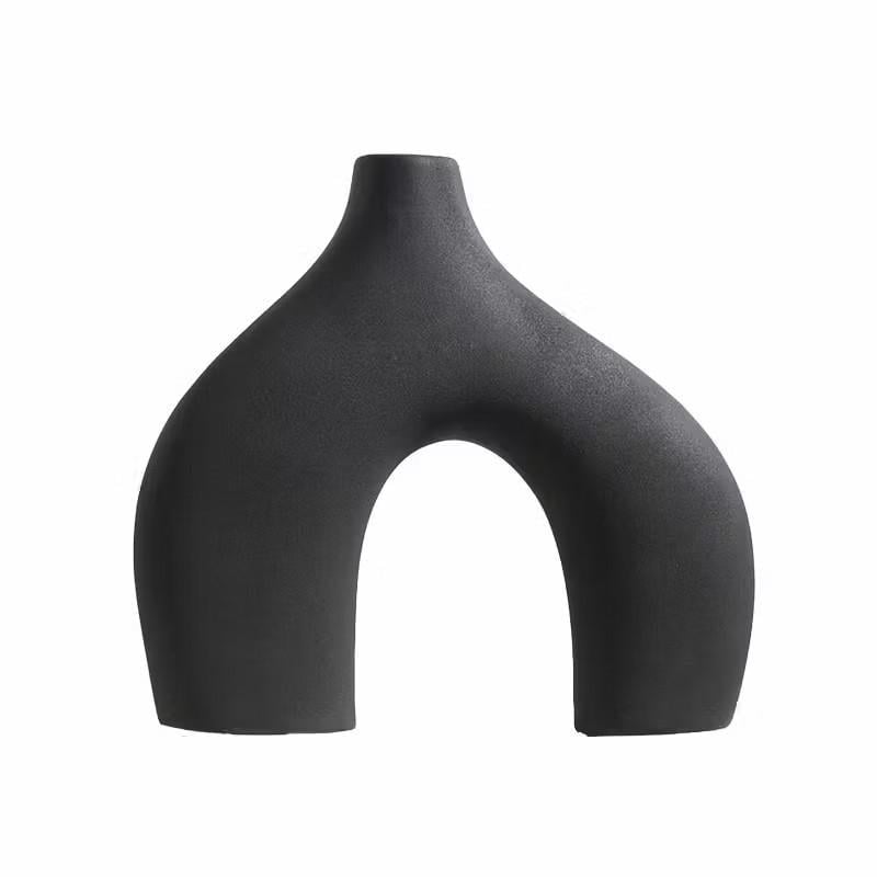 Ваза для цветов Lesko Скандинавский стиль двуногая керамическая Black (25713974) Ваза для цветов Lesko Скандинавский стиль двуногая керамическая Black (25713974)