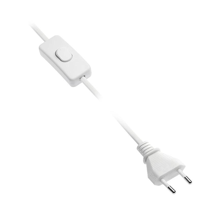 Кабель GTV з вимикачем 2 м Білий (LD-KABE2M-00)