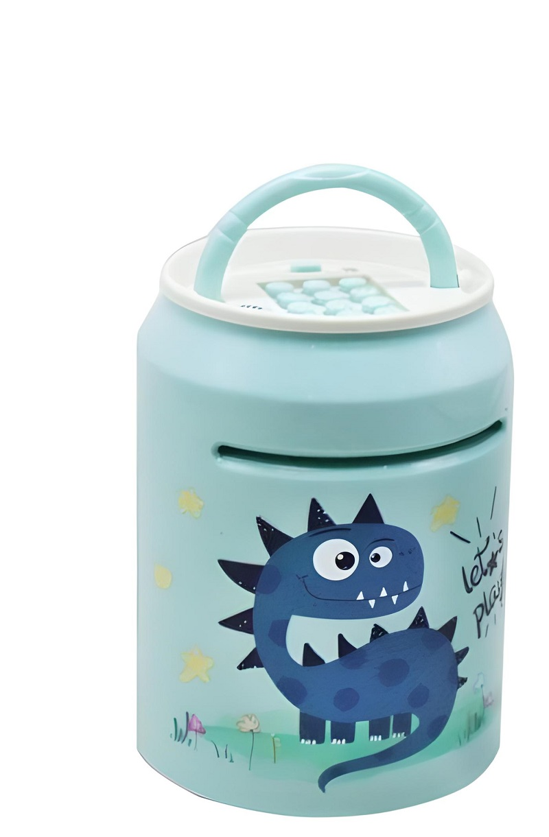 Копилка сейф электронная детская Opera F85 с отпечатком пальца динозавр Синий (F853E329)