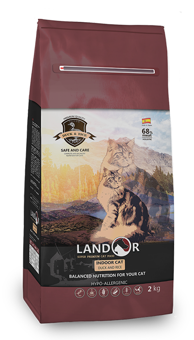 Корм сухой для котов LANDOR Indoor Duck&Rice живущих в помещении Утка с рисом 2 кг (31365275)