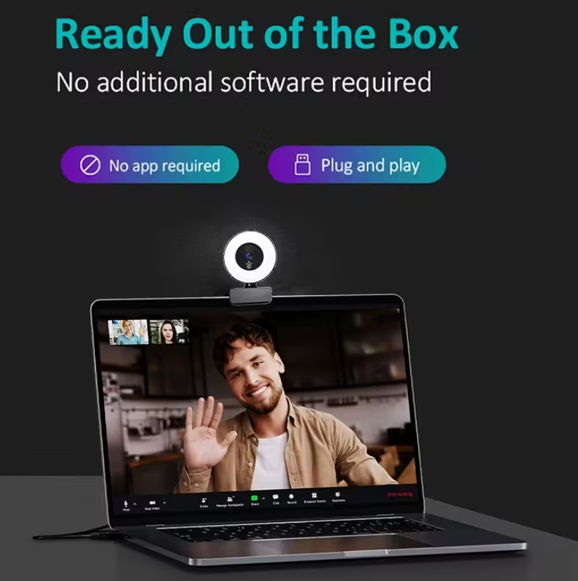 Веб-камера з мікрофоном зі штативом та автофокусом 2K FullHD (ВШТ46) - фото 5 Веб-камера з мікрофоном зі штативом та автофокусом 2K FullHD (ВШТ46) - фото 5