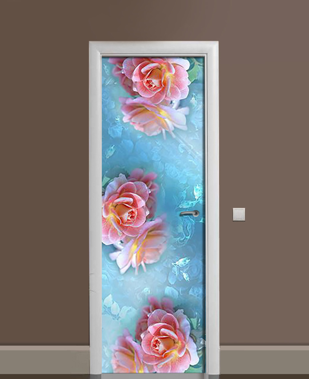 Наклейка 3D на двери Zatarga Цветы шиповника 650х2000 мм (1323455487)
