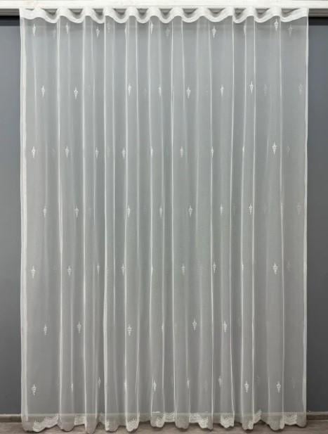 Тюль грек сетка с вышивкой Белый/Серый (1471т) Тюль грек сетка с вышивкой Белый/Серый (1471т)