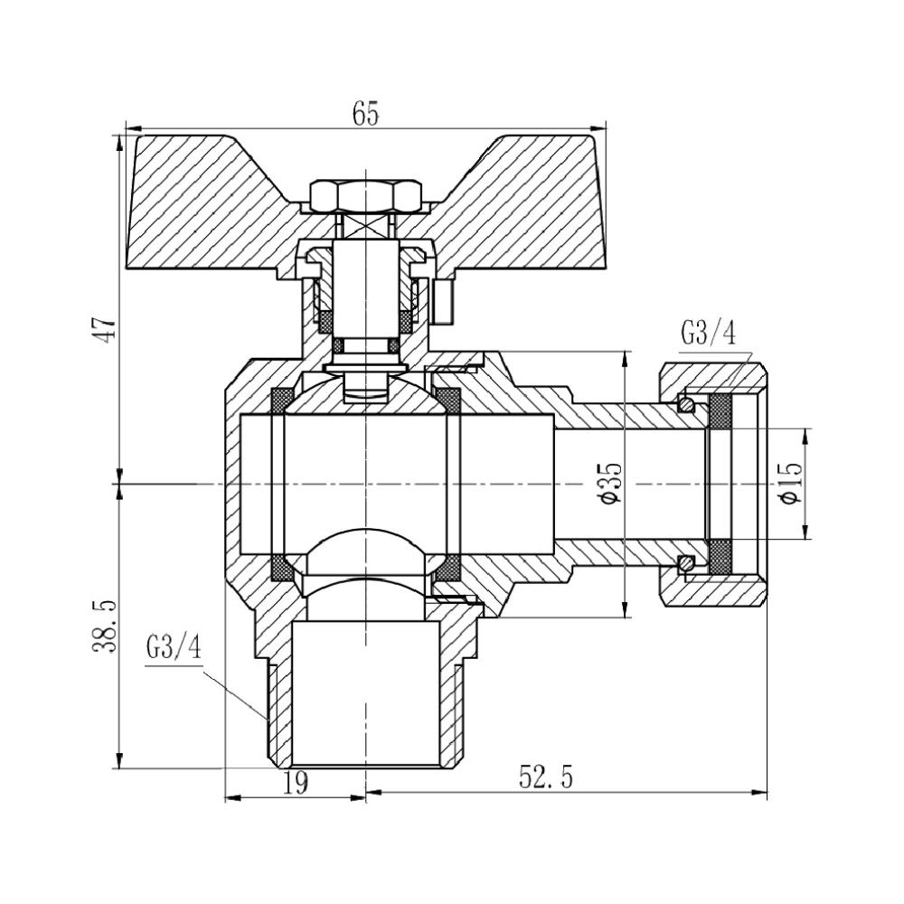 Кран кульовий з накидною гайкою SD Forte SF224W20 3/4" ВЗ (SD00017978) - фото 2 Кран кульовий з накидною гайкою SD Forte SF224W20 3/4" ВЗ (SD00017978) - фото 2