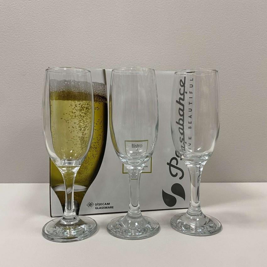 Набір келихів для шампанського Pasabahce Bistro 44419 190 мл 6 шт. (2354270377) - фото 1