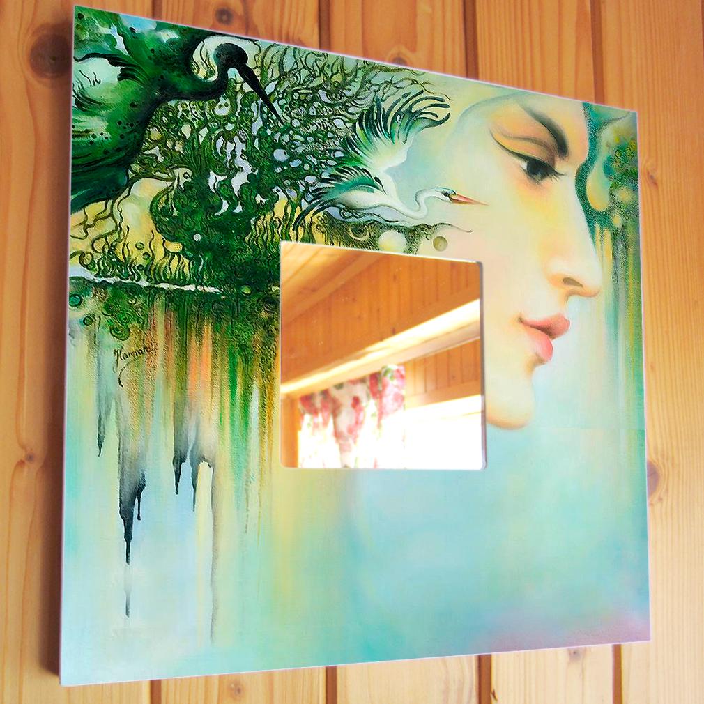 Зеркало Девушка Природа 260х260 мм (M00002)