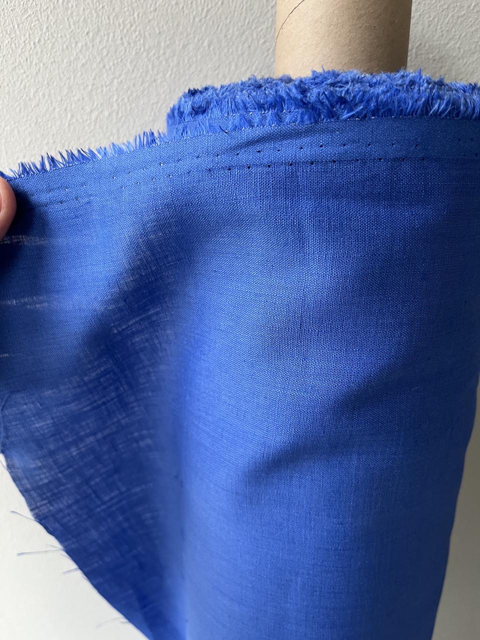 Ткань LINEN PLUS 100% лен 143 см 1561 Синий - фото 5