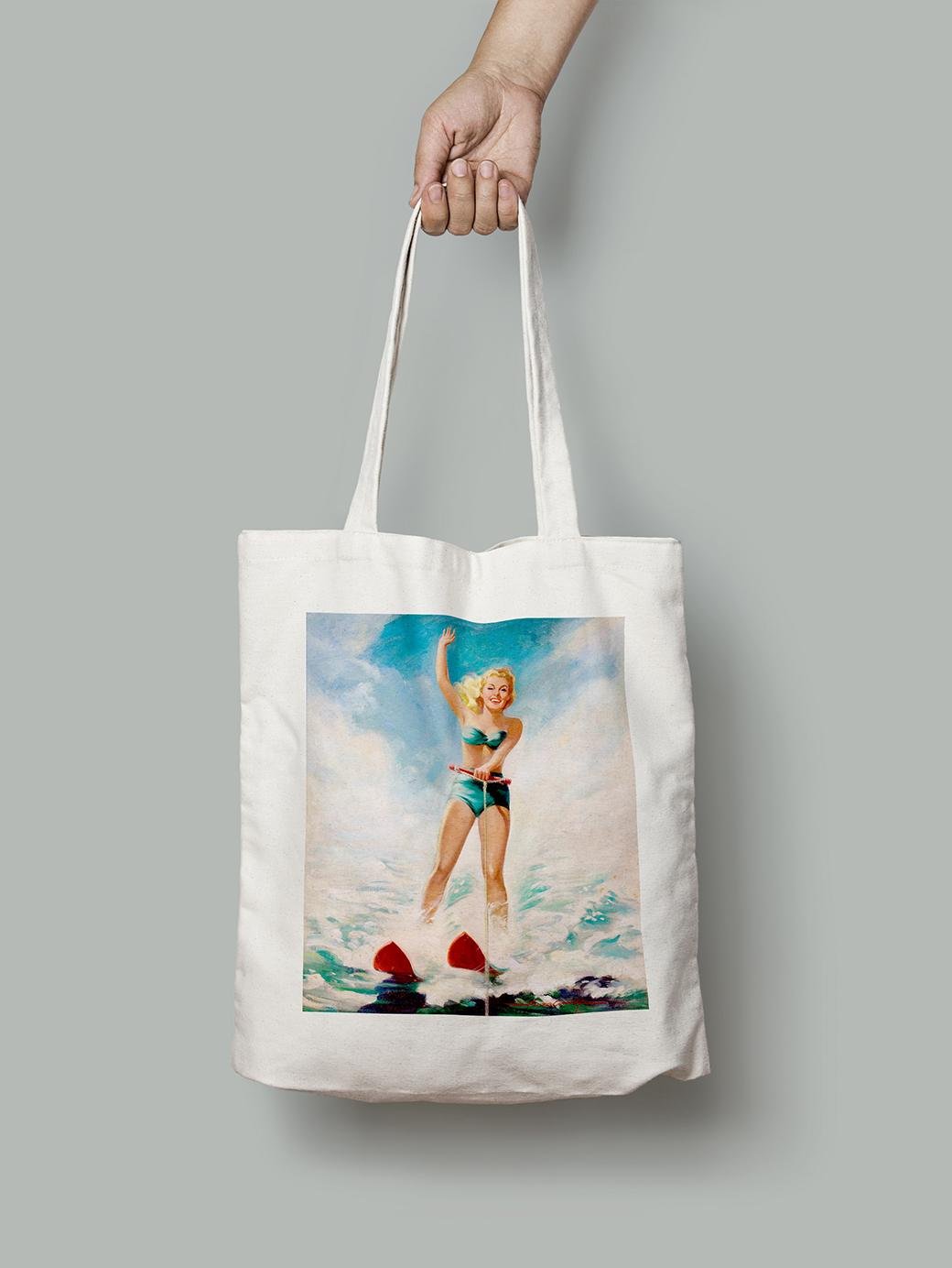 Эко-сумка На водных лыжах. Говард Коннолли шопер (pin_up010214_Bag)