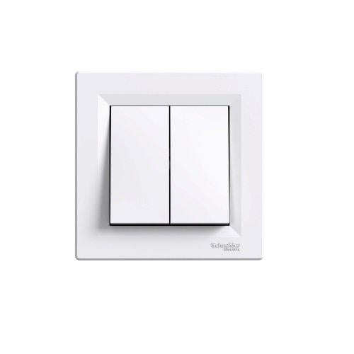 Выключатель 2-клавишный Schneider Electric EPH0300121 Asfora Белый (10492831)