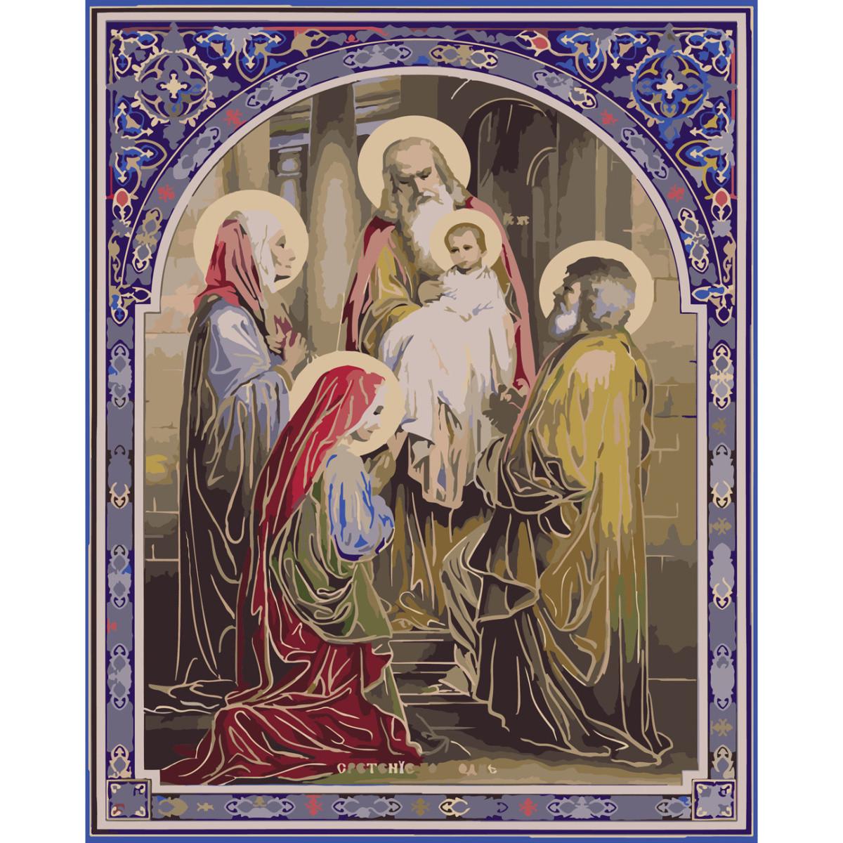 Картина по номерам Strateg Премиум Сретение Господне с лаком 40х50 см (SY6701)