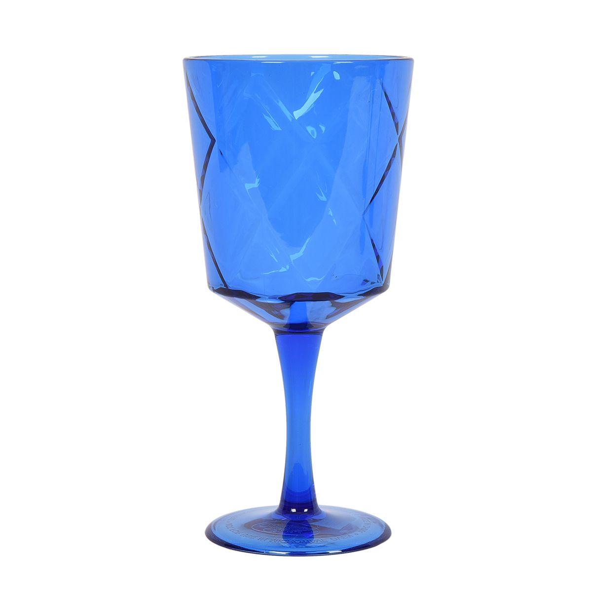 Набір келихів на ніжці Certified International Алмазні грані з акрилового скла 410 мл/4 шт. Синій (20423-set) - фото 4