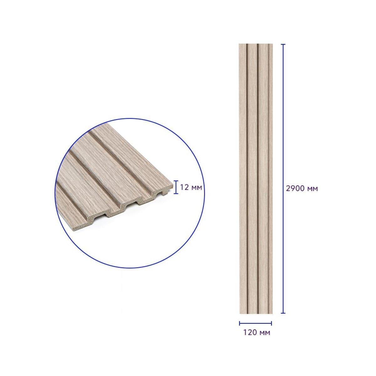 Рельс декоративный PS 2900х120х12 мм Светлый дуб (SW-00002129) - фото 3 Рельс декоративный PS 2900х120х12 мм Светлый дуб (SW-00002129) - фото 3