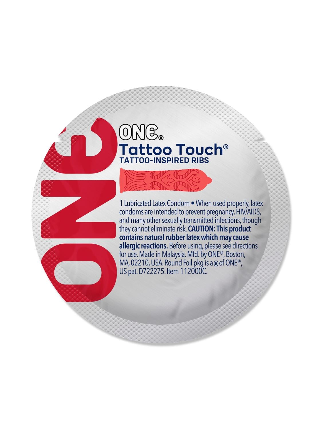 Презервативы One Tattoo Touch красные, 3 шт