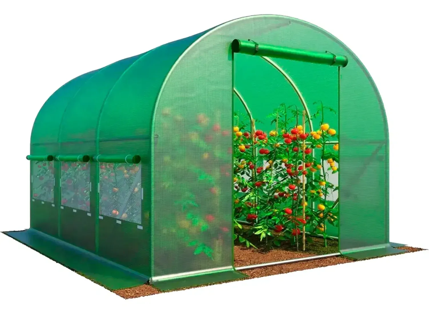 Теплица садовая FunFit 6 м2 с окнами и армированной пленкой 3х2х2 м Зеленый (DA-FF6GR)