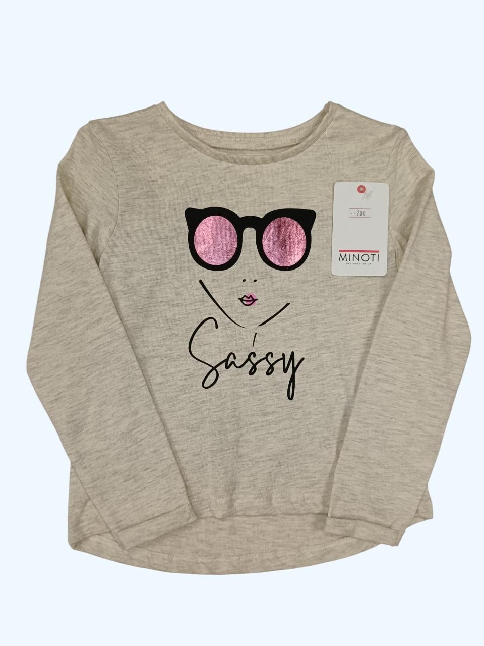 Лонгслів дитячий для дівчинки Minoti 110 см Бежевий (0259B)