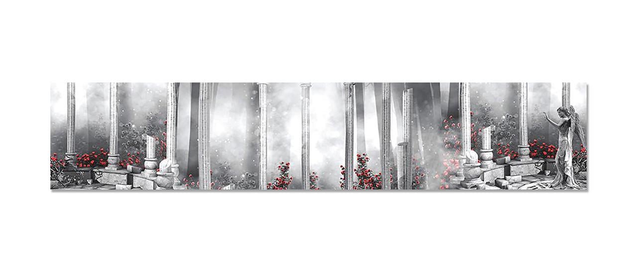 Кухонний фартух Ангел/Колони із самоклеючої вінілової плівки 60х300 см Сірий