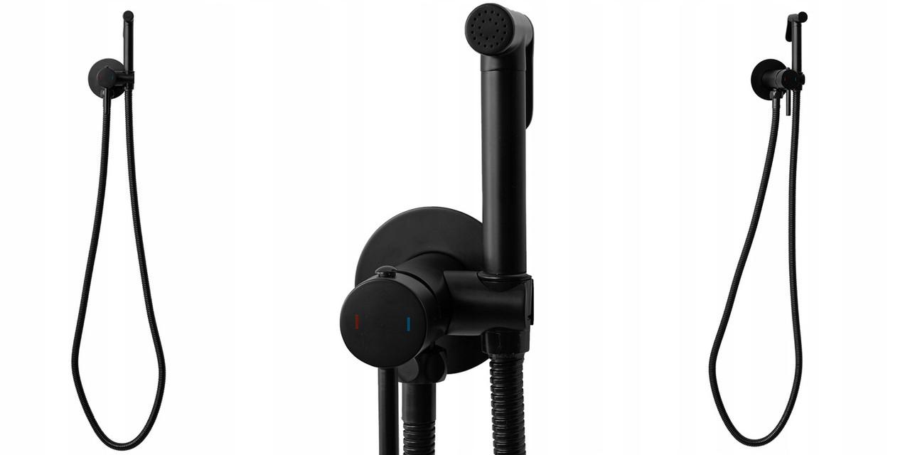 Смеситель скрытого монтажа LOOP Mat Black матовый для биде Черный - фото 2