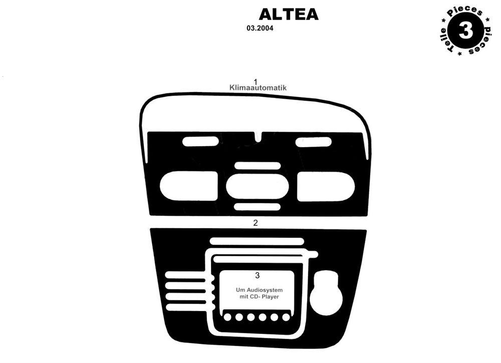 Накладки на панель Meric для Seat Altea 2004-2015 гг. пластик