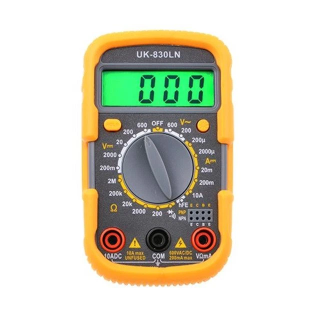Мультиметр цифровой VOLTRONIC UK-830LN Желтый (GR-06820)