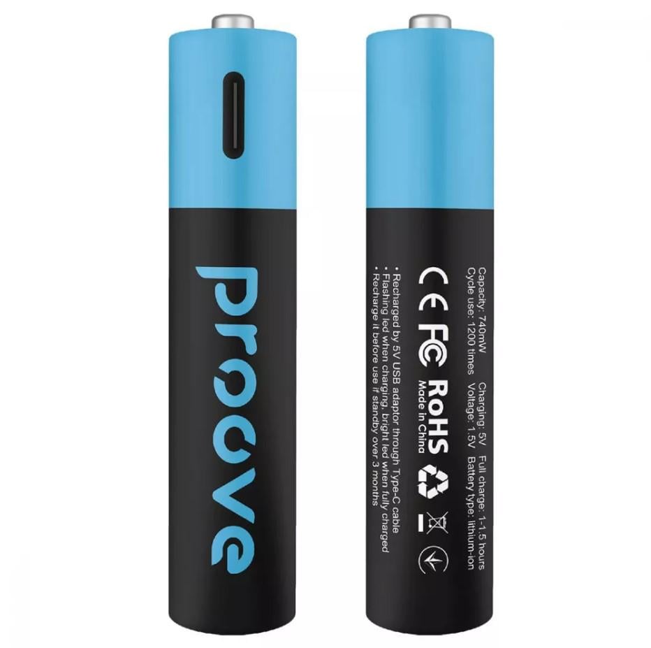 Батарейки акумуляторні Proove Compact Energy AAA Type-C 1,5 V 750 mAh 2 шт. (000003804)