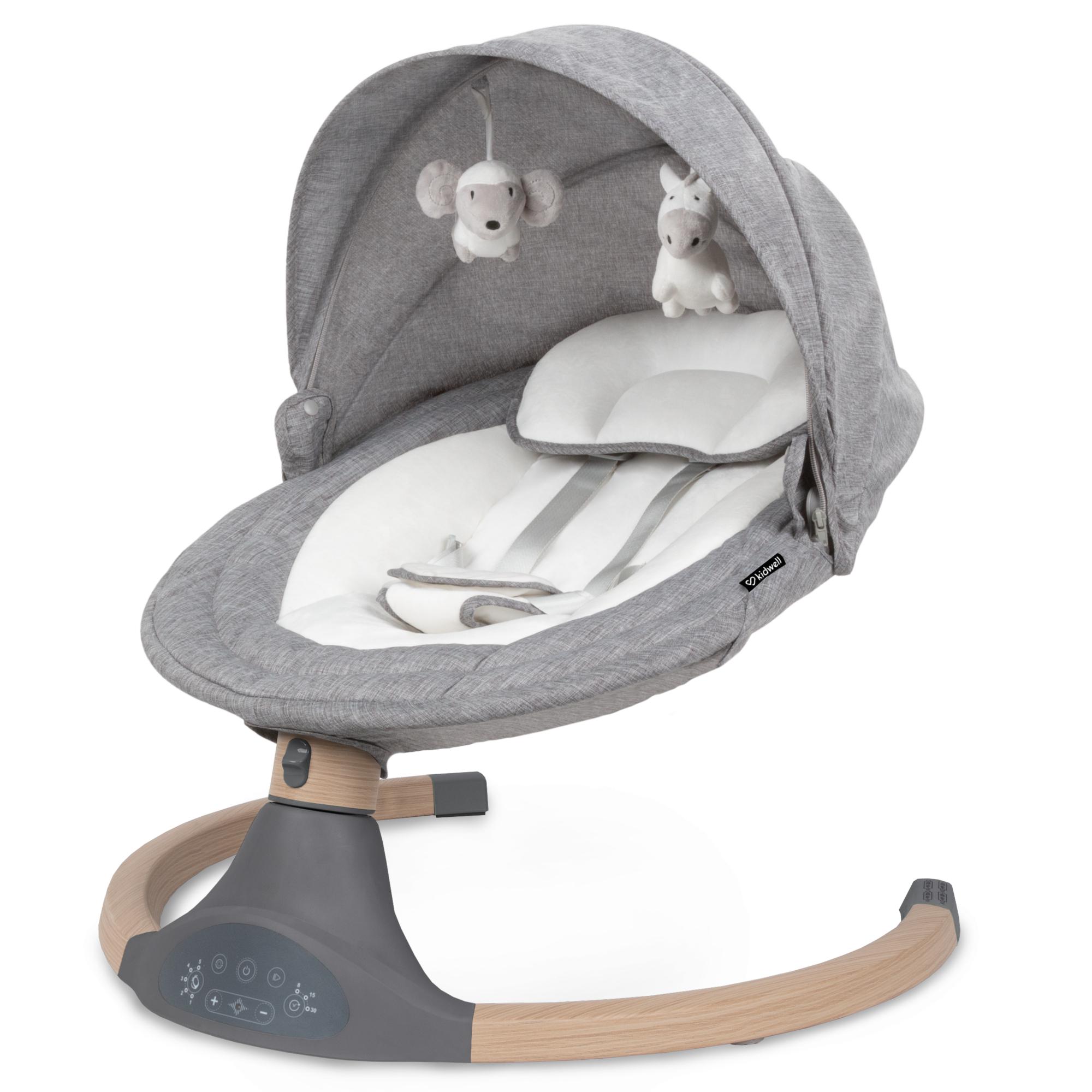 Центр качели убаюкивающий Kidwell Luxi 2в1 с москитной сеткой и пультом Серый