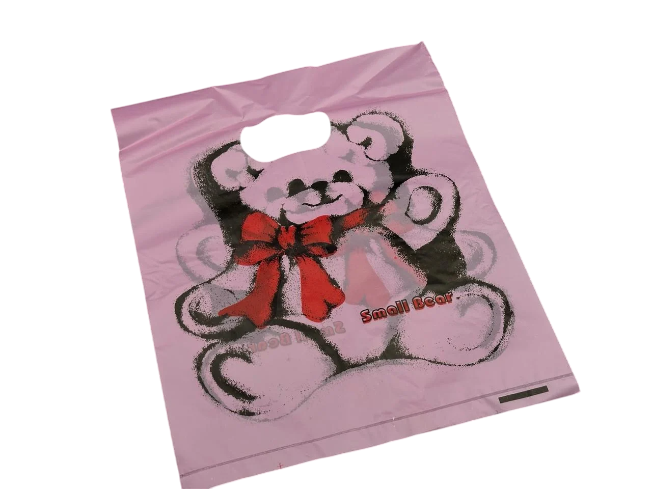 Пакет подарочный полиэтиленовый Small Bear с принтом 25х20 см Розовый (BGN-183-2)