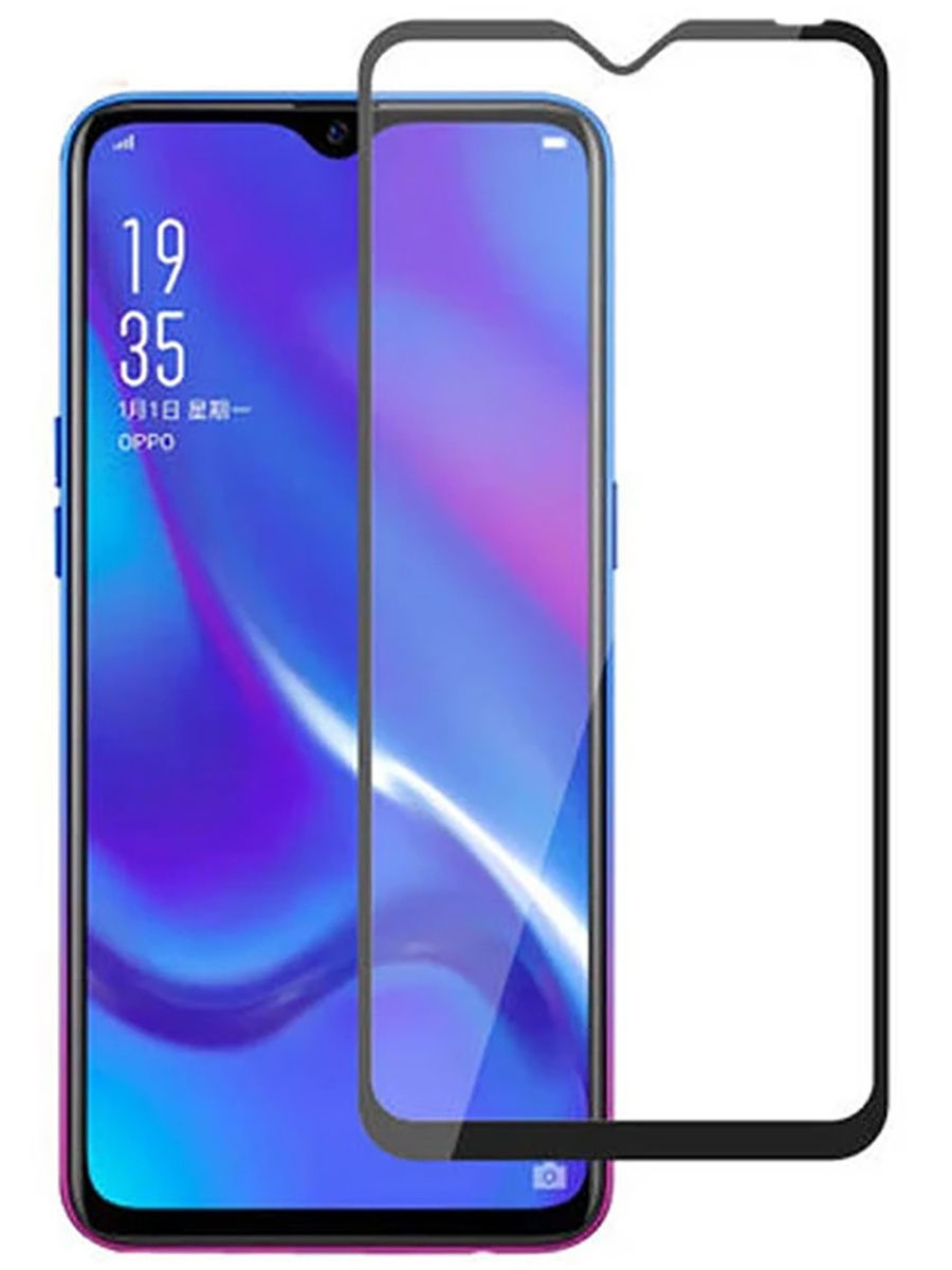 Защитное стекло для Oppo A12 полная проклейка экрана