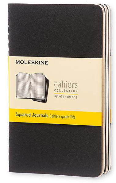 Набор блокнотов Moleskine Cahier маленьких 3 шт. Черный (QP312)