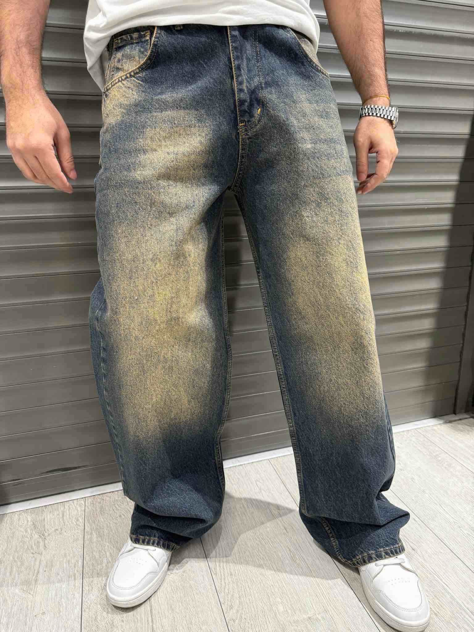 Джинсы мужские John Lucca широкие багги принт р. 27 Синий (00000000010)